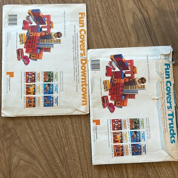 Vintage 70s Fun Covers Trucks & Downtown Milk Juice Carton Kids Craft DIY Kits - Picture 2 of 13